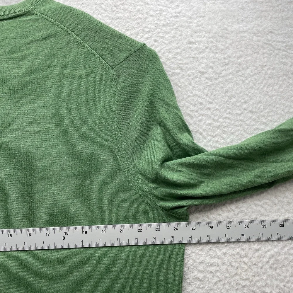 Banana Republic Sweater Mens‎ XL Luxury Blend Silk Cashmere Green V-Neck Preppy
